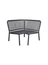 Ocean Hjørnemodul, soft rope fra Cane-line - Dark grey / Ingen hynde - Jacobsen Plus