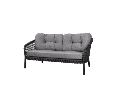 Ocean large 2-pers. sofa, soft rope fra Cane-line - Dark grey - Cane-line Wove w/QuickDry & Airflow - Jacobsen Plus