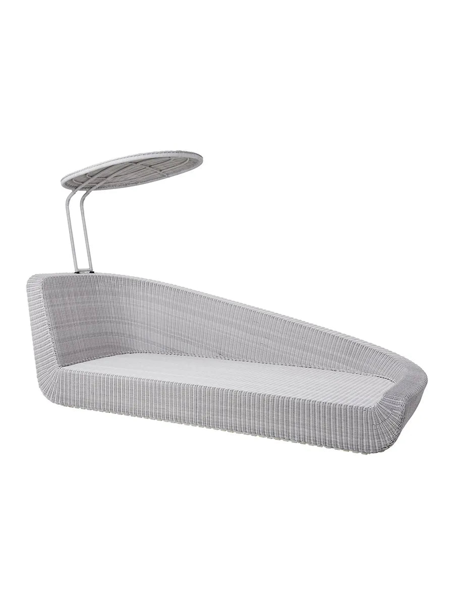Savannah Daybed, links in Weiß/Grau von Cane-line - 1 - Jacobsen Plus