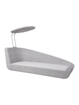 Savannah Daybed, links in Weiß/Grau von Cane-line - Kein Kissen - Jacobsen Plus