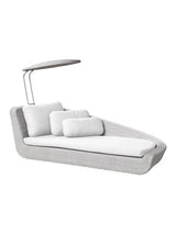 Savannah Daybed, links in Weiß/Grau von Cane-line - Weiß, Cane-line Natte Kissen - Jacobsen Plus