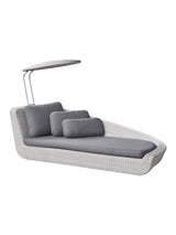 Savannah Daybed, links in Weiß/Grau von Cane-line - Grau, Cane-line Natte Kissen - Jacobsen Plus