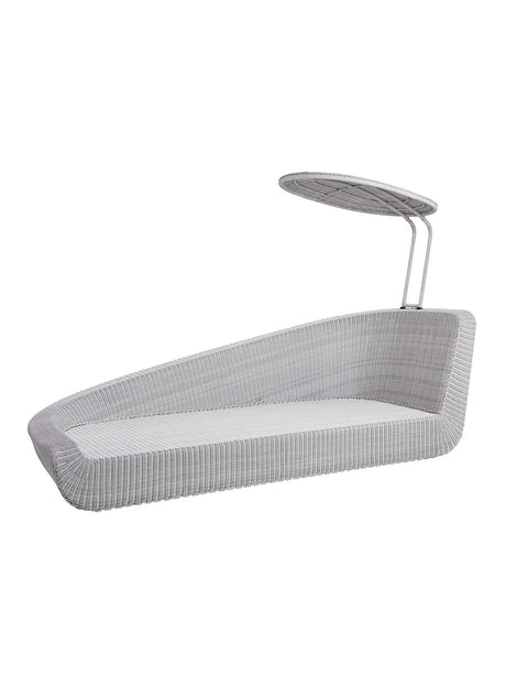 Savannah Daybed, højre i hvid/grå fra Cane-line - Ingen hynde - Jacobsen Plus