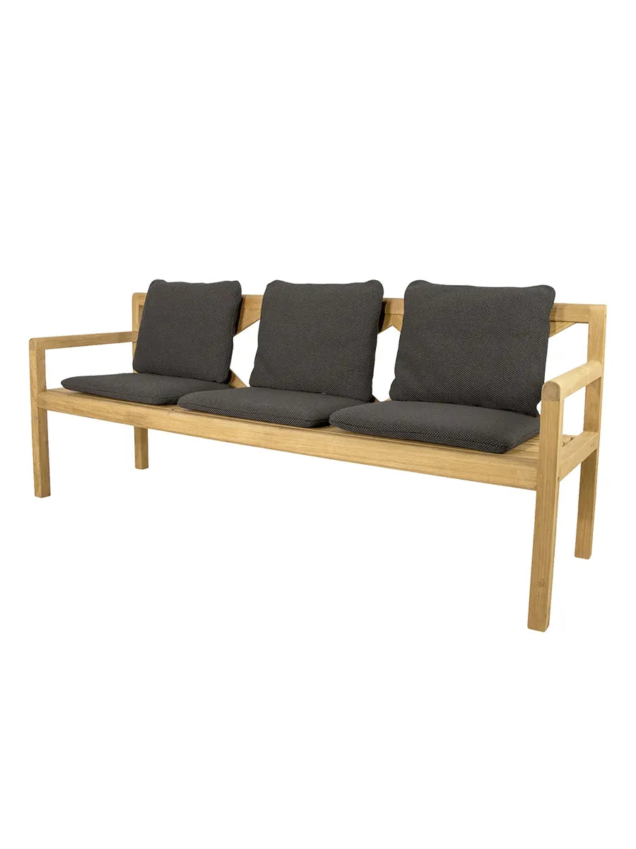 Grace 3 pers. Bænk fra Cane-line - Grey - Jacobsen Plus