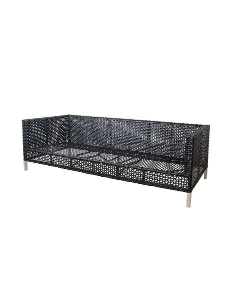 Connect 3-Personen Sofa, black/antracite von Cane-line - Grau, Cane-line Natté - Jacobsen Plus