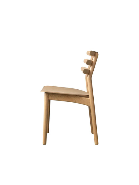 J48 Stuhl von FDB Møbler - Lackierte Eiche / Leder - Schwarz - Jacobsen Plus