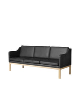 L43 MK46 Sofa, schwarz Leder von Mogens Koch - 3 - Jacobsen Plus