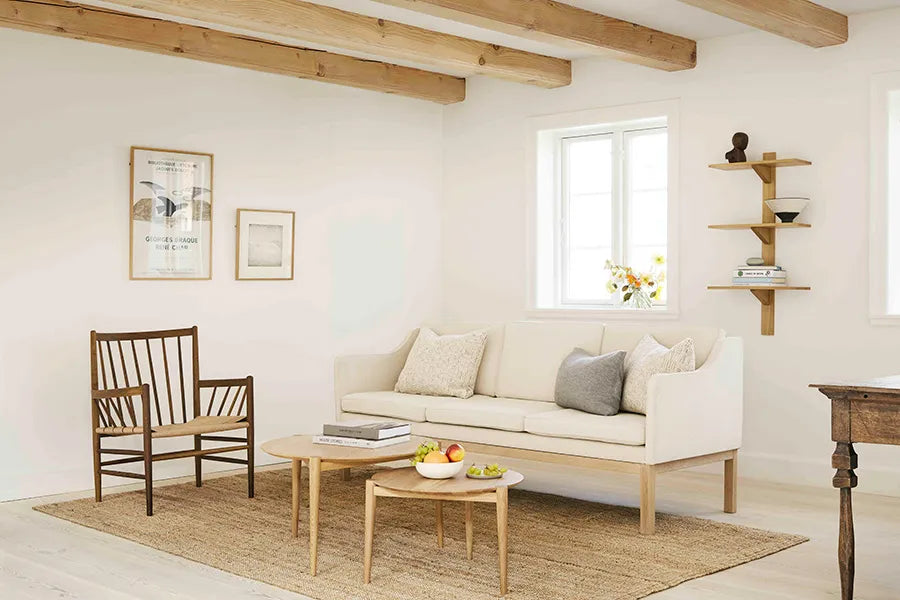 L43 MK46 Sofa, Beige Textil af Mogens Koch - 3 - Jacobsen Plus