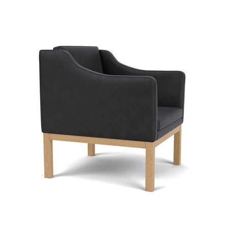 L46 MK155 Sessel, Schwarz Leder von Mogens Koch - 2 - Jacobsen Plus