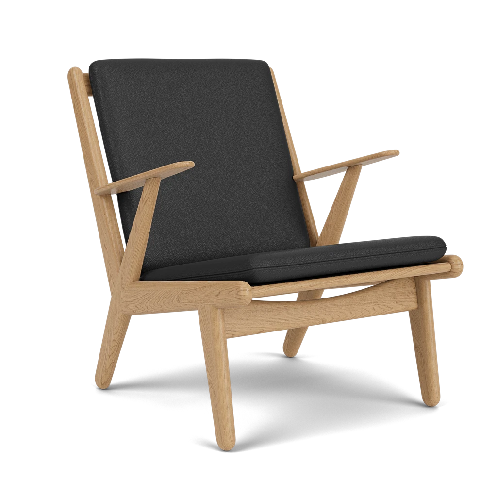 J53 Sessel von FDB Møbler - Denver - Schwarz Leder (01) - Jacobsen Plus