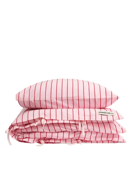 Bongusta - Percale sengetøj, 140x200/60x63 cm, Baby pink & ski patrol - Jacobsen Plus