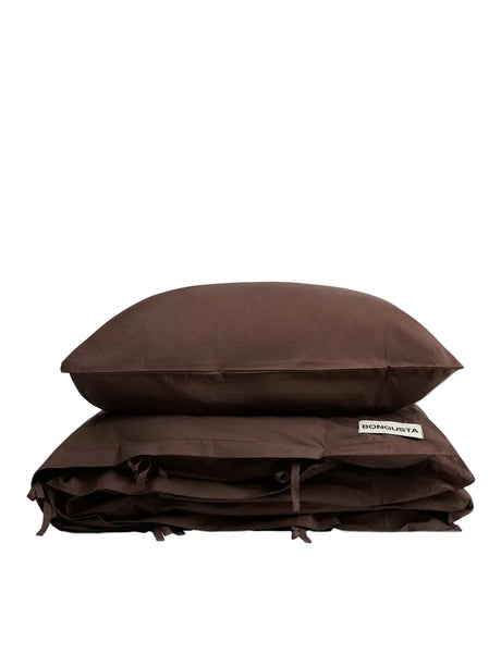 Bongusta - Percale sengetøj, 140x200/60x63 cm, Coffee - Jacobsen Plus