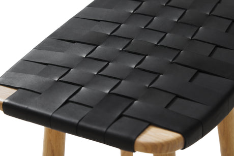 Freja Barhocker, Eiche, Leather Stripe Saddle Black von Stellar Works - 5 - Jacobsen Plus