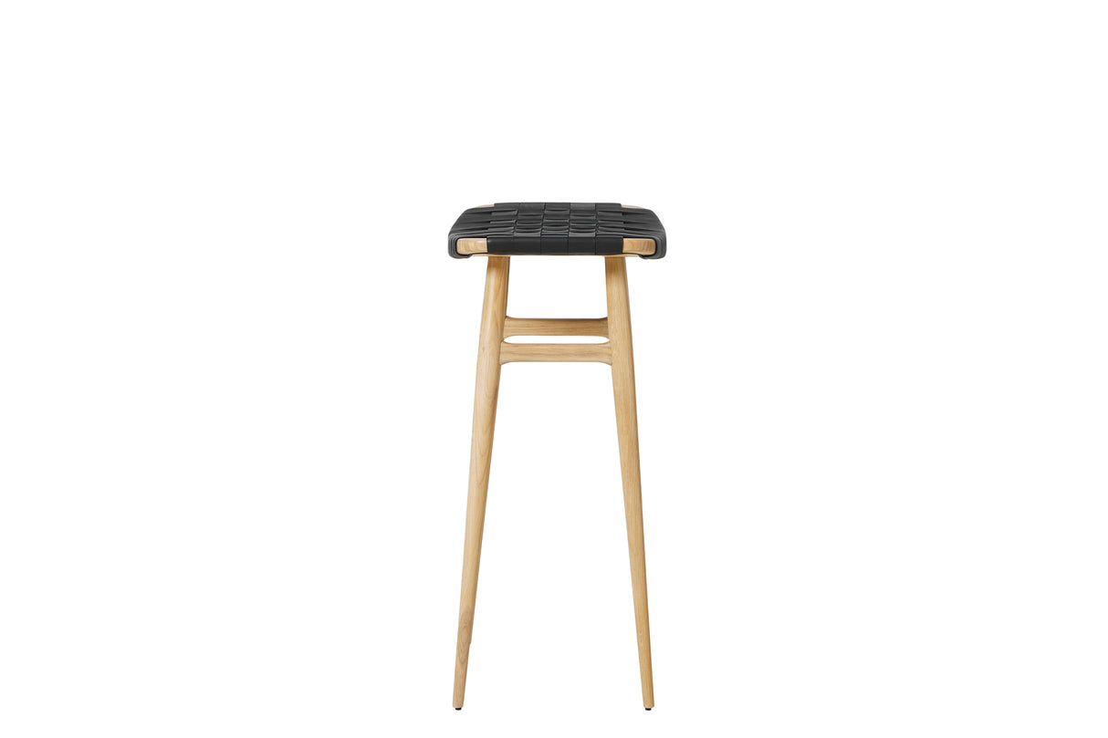 Freja Barhocker, Eiche, Leather Stripe Saddle Black von Stellar Works - 2 - Jacobsen Plus