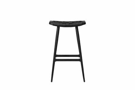 Freja Barhocker, Schwarz Eiche, Leather Stripe Saddle Black von Stellar Works - 2 - Jacobsen Plus