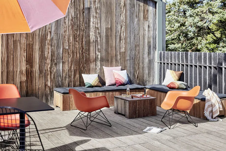 Eames Plastic Armchair LAR, verchromt von Vitra - Rostorange - Jacobsen Plus