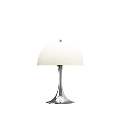 Panthella 250 Tragbare Tischleuchte, Chrom Opal Beige von Verner Panton