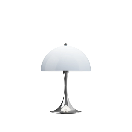 Panthella 250 Tragbare Tischleuchte, Chrom Opal Blaugrau von Verner Panton - Jacobsen Plus