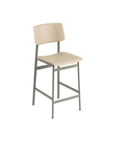 Loft Bar Stool von Muuto - Höhe: 65 cm / Eiche - Staubgrün - Jacobsen Plus