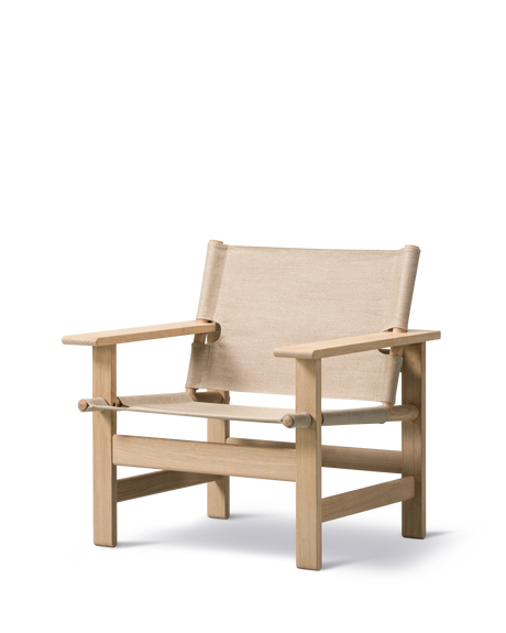 The Canvas Chair, hell geölte Eiche, Natur Canvas von Børge Mogensen - 1 - Jacobsen Plus