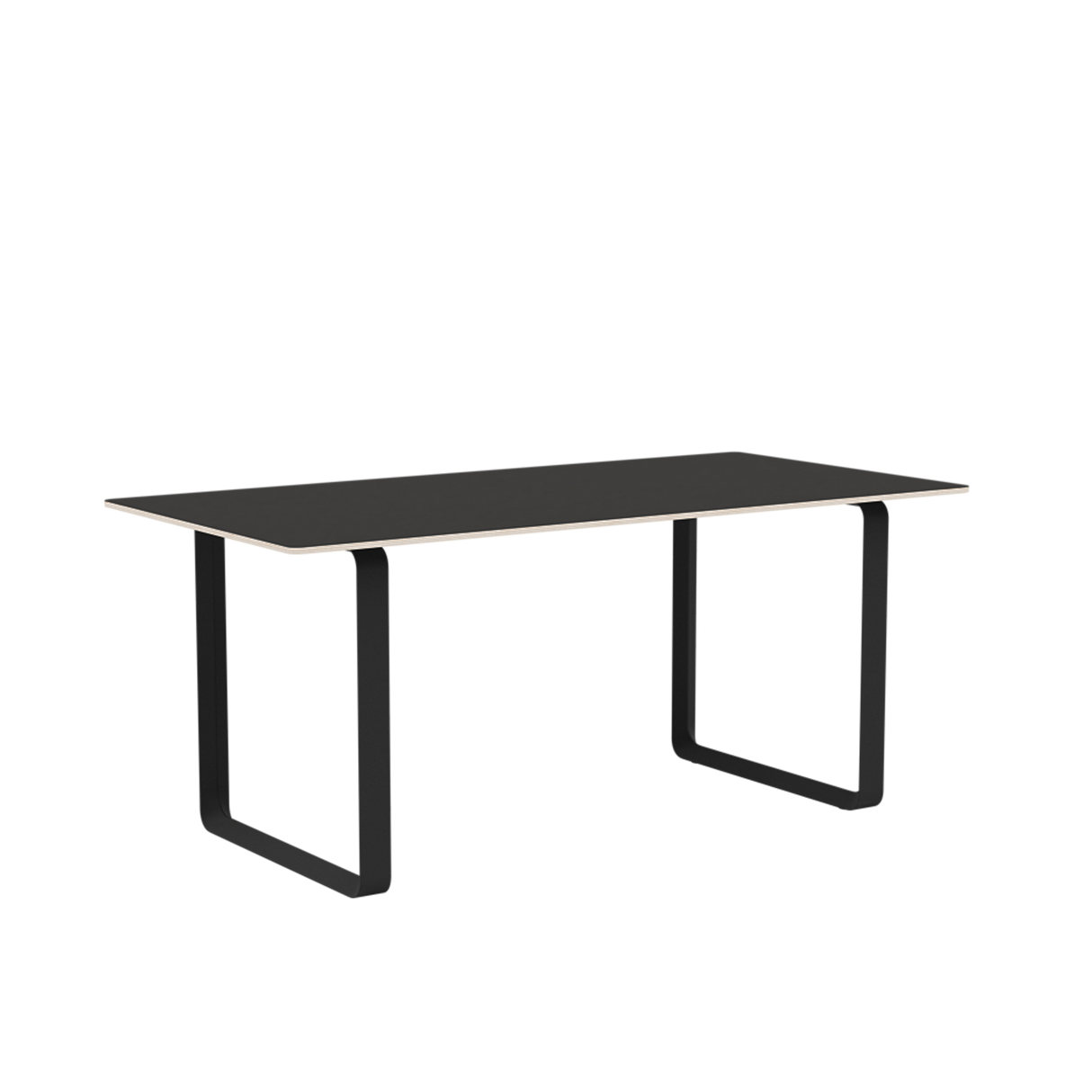 70/70 Tisch von Muuto - 170 x 85 cm / Schwarzes Linoleum-Sperrholz Anthrazit Schwarz - Jacobsen Plus