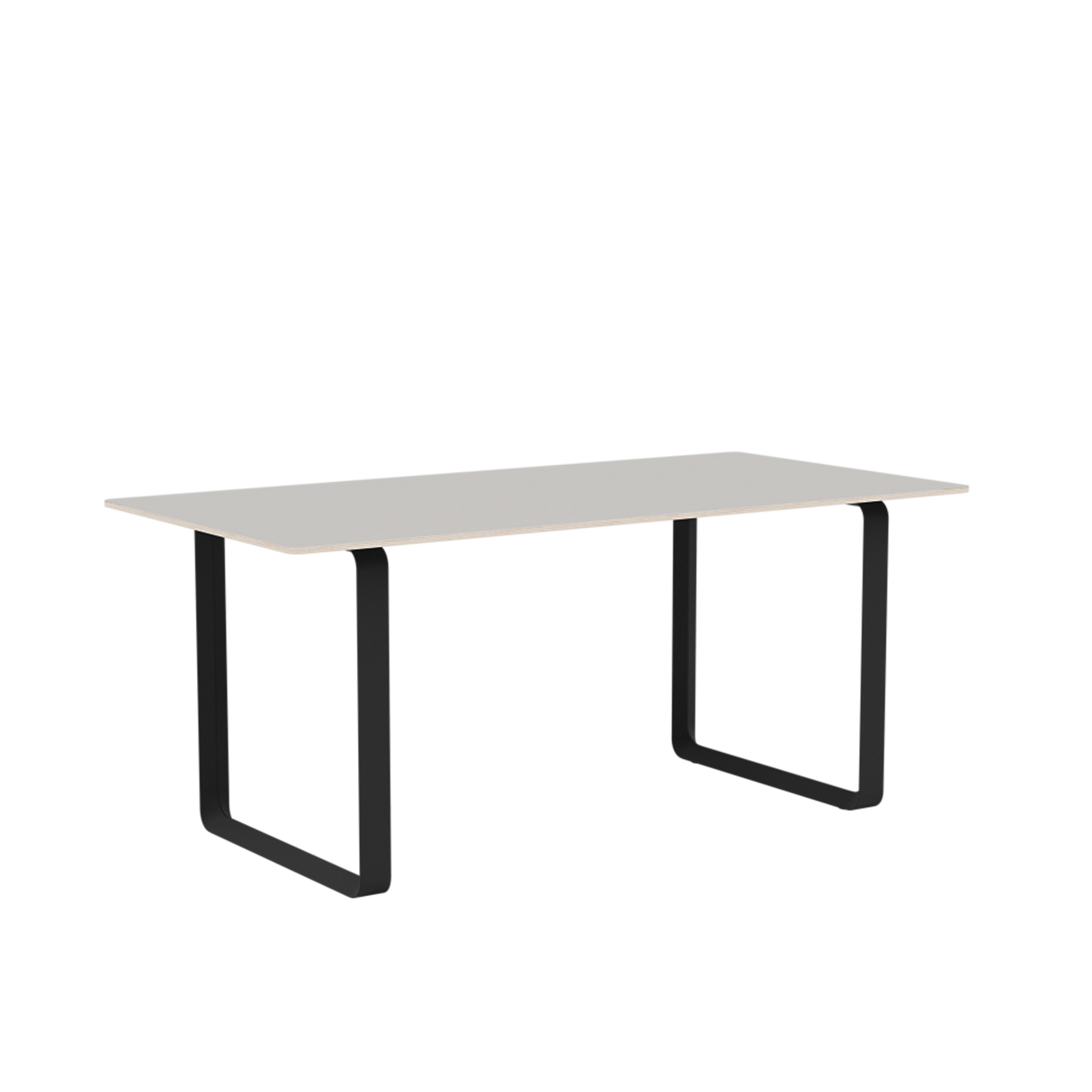 70/70 Tisch von Muuto - 170 x 85 cm / Grey Linoleum Sperrholz Anthrazit Schwarz - Jacobsen Plus