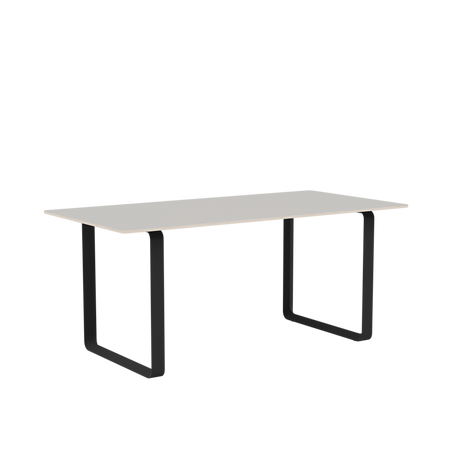 70/70 Bord fra Muuto - 170 x 85 cm / Grey Linoleum Plywood Anthracite Black - Jacobsen Plus