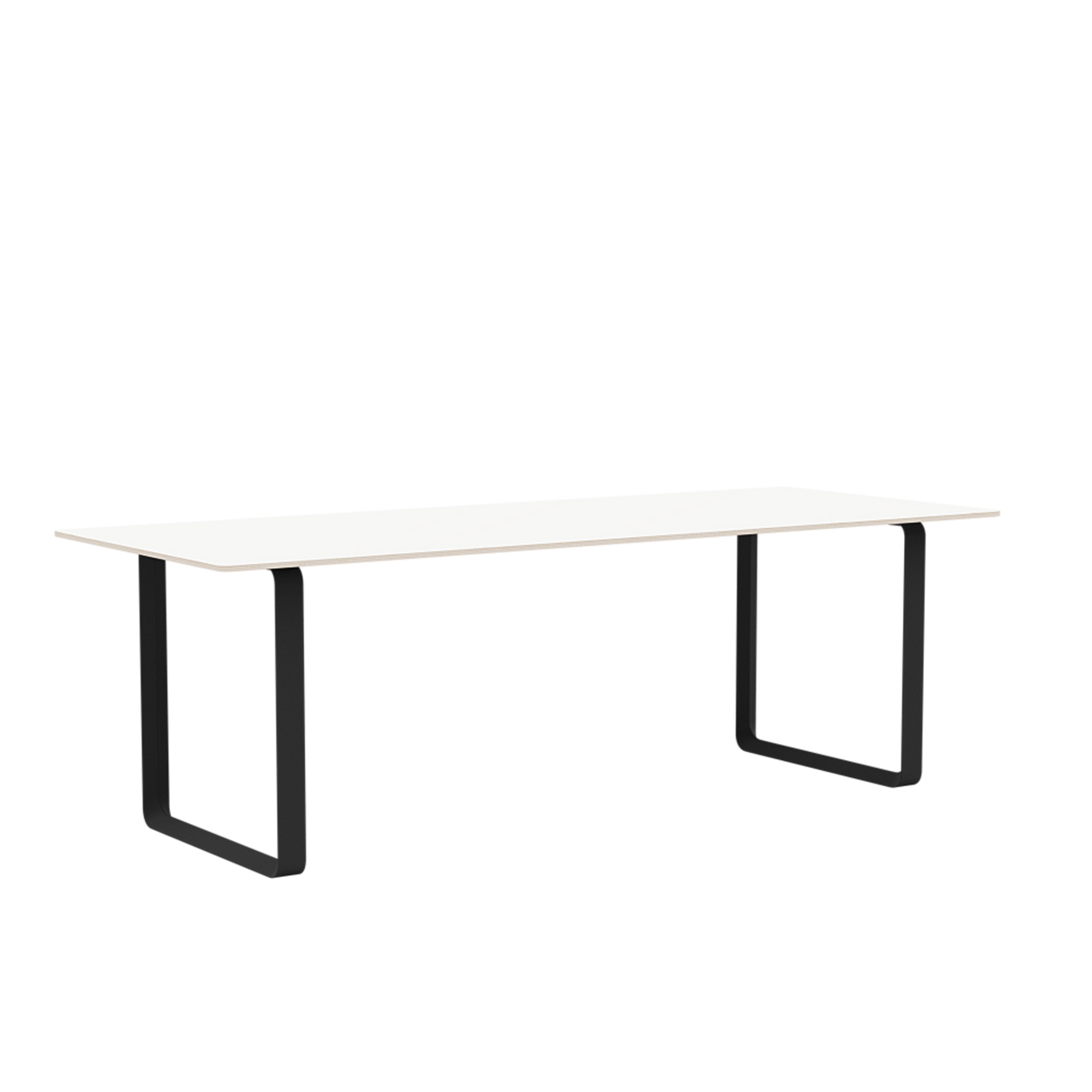 70/70 Tisch von Muuto - 225 x 90 cm / Weißes Laminat Sperrholz Anthrazit Schwarz - Jacobsen Plus