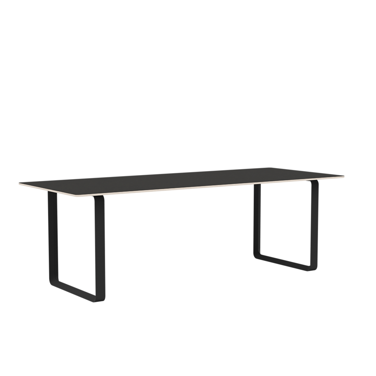 70/70 Tisch von Muuto - 225 x 90 cm / Schwarzes Linoleum-Sperrholz Anthrazit Schwarz - Jacobsen Plus