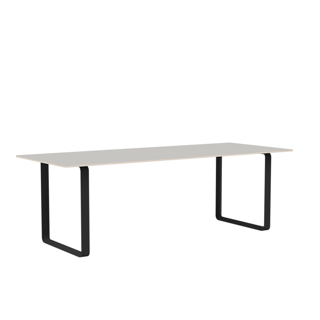 70/70 Tisch von Muuto - 225 x 90 cm / Grey Linoleum Sperrholz Anthrazit Schwarz - Jacobsen Plus