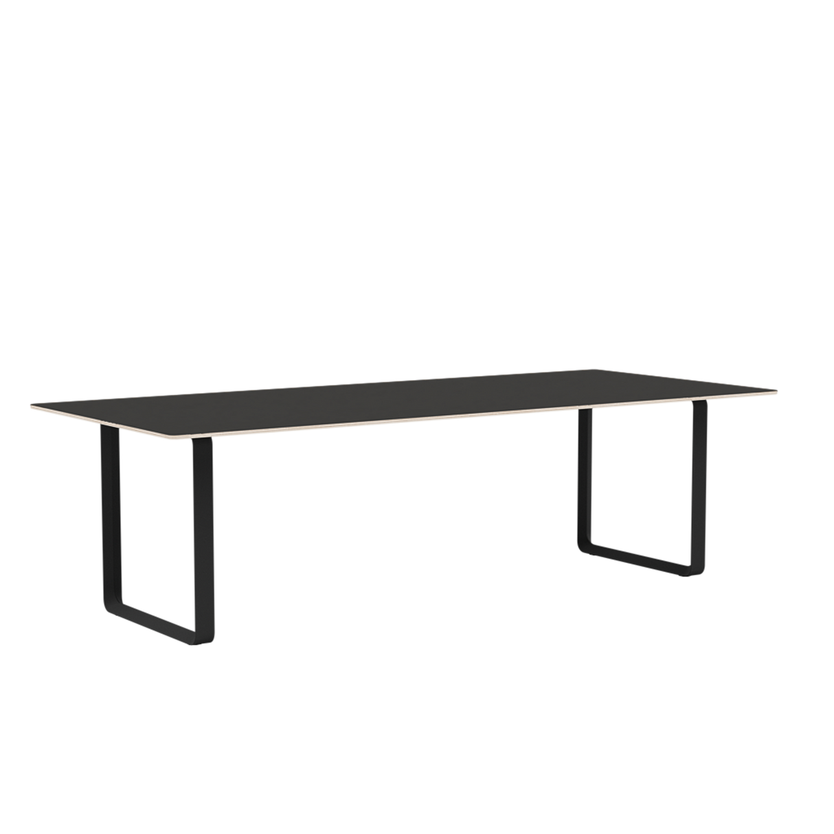 70/70 Tisch von Muuto - 255 x 108 cm / Schwarzes Linoleum-Sperrholz Anthrazit Schwarz - Jacobsen Plus