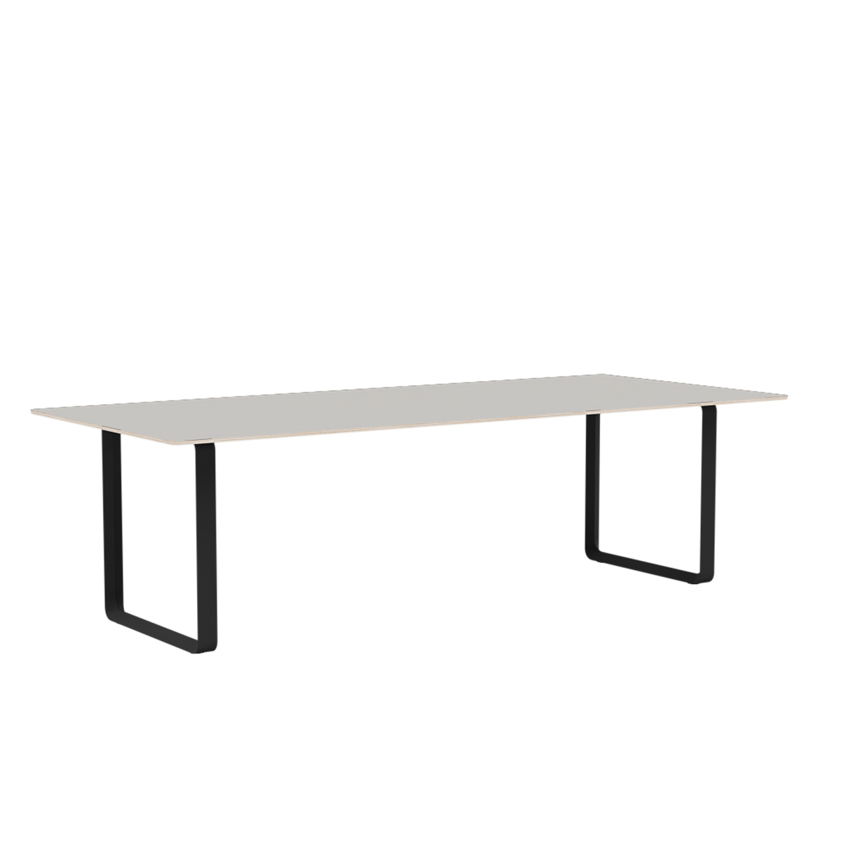 70/70 Tisch von Muuto - 255 x 108 cm / Grey Linoleum Sperrholz Anthrazit Schwarz - Jacobsen Plus