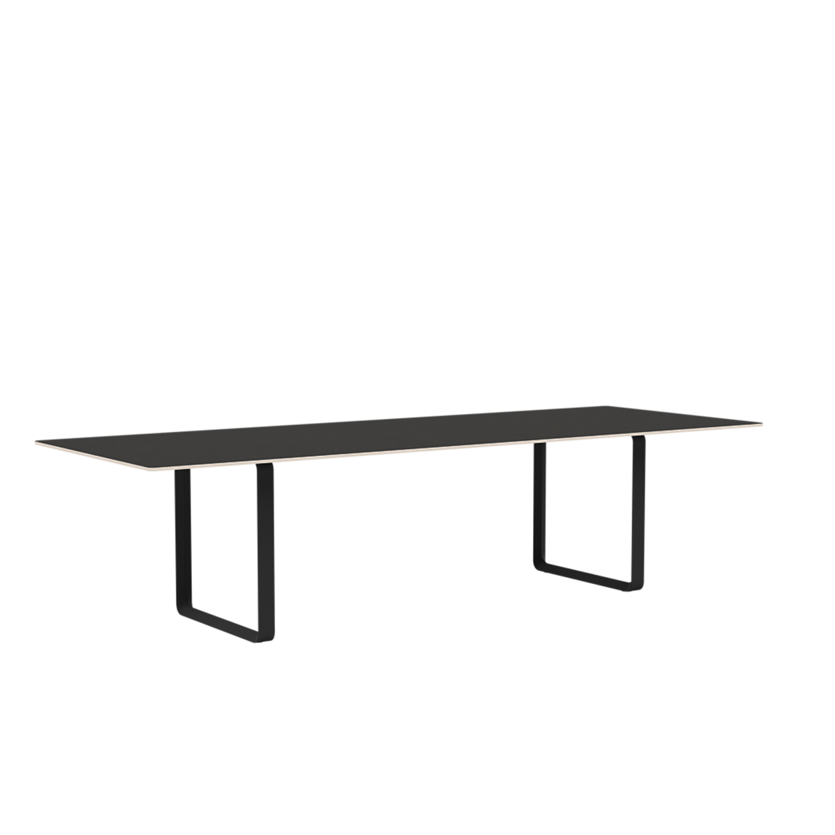 70/70 Tisch von Muuto - 295 x 108 cm / Schwarzes Linoleum-Sperrholz Anthrazit Schwarz - Jacobsen Plus