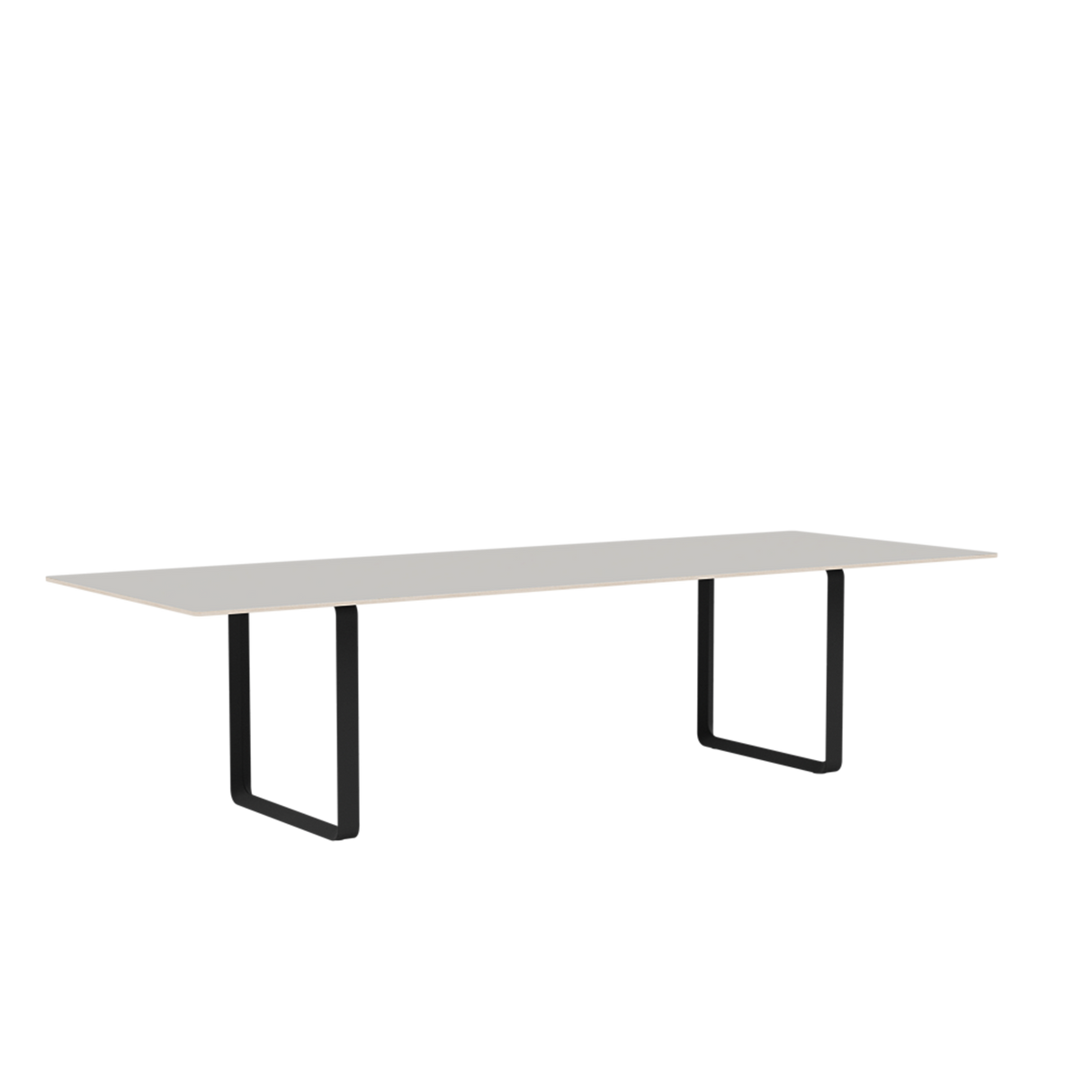 70/70 Tisch von Muuto - 295 x 108 cm / Grey Linoleum Sperrholz Anthrazit Schwarz - Jacobsen Plus