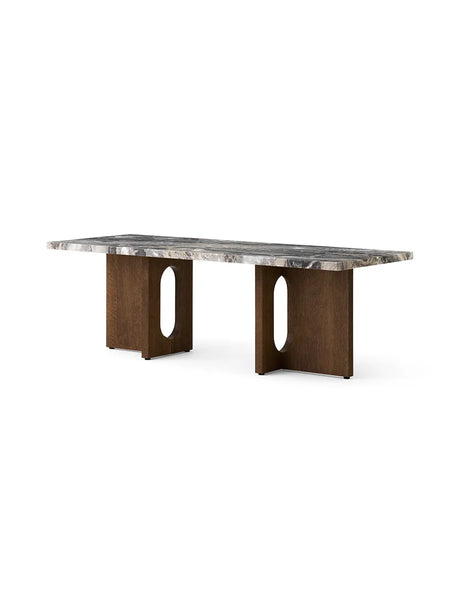 Androgyne Lounge Table, grey galaxy marble/wood von Audo Copenhagen - Eiche natur - Jacobsen Plus