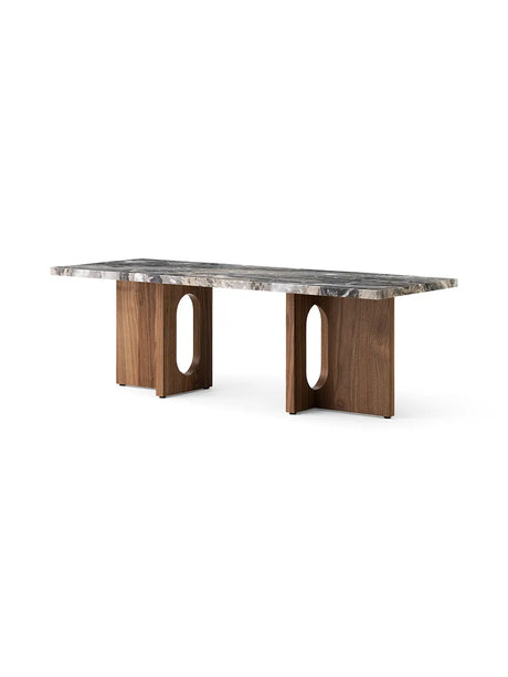 Androgyne Lounge Table, grey galaxy marble/wood von Audo Copenhagen - Eiche natur - Jacobsen Plus