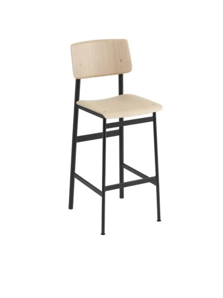 Loft Bar Stool von Muuto - Höhe: 75 cm / Eiche – Schwarz - Jacobsen Plus