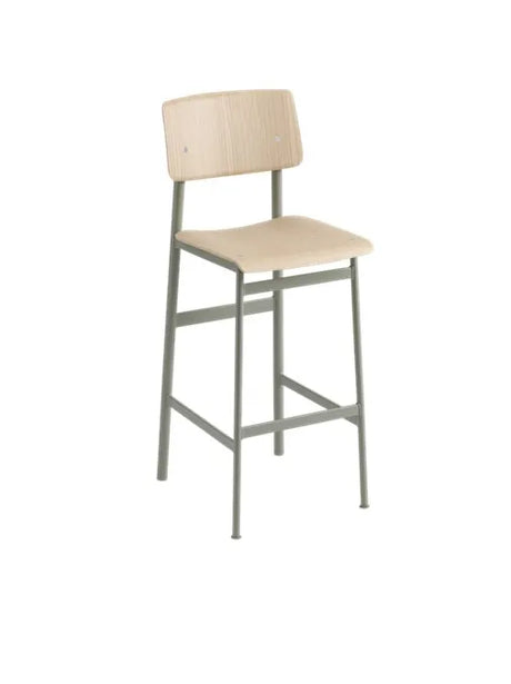Loft Bar Stool von Muuto - Höhe: 75 cm / Eiche - Staubgrün - Jacobsen Plus