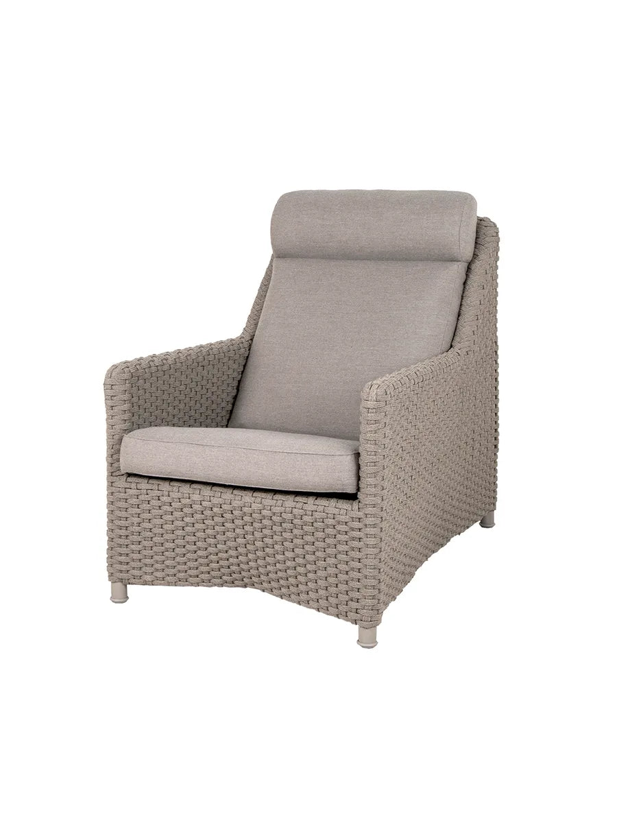 Diamond Highback Stol inkl. hynde fra Cane-line - Taupe, Soft Rope / Cane-line Natté hynde - Jacobsen Plus