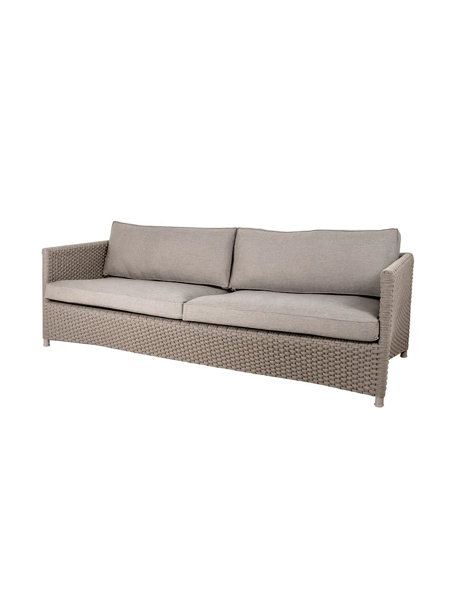 Diamond 3 pers Sofa inkl. hynde fra Cane-line - Taupe, Soft Rope / Cane-line Natté hynde - Jacobsen Plus