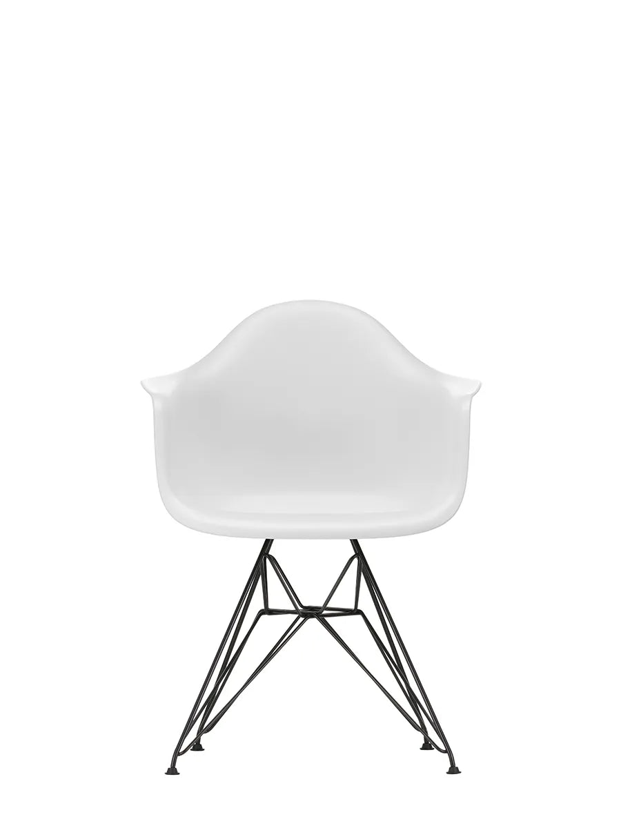 Eames Plastic Armchair DAR, Schwarz Pulverbeschichtung von Vitra - Weiß - Jacobsen Plus