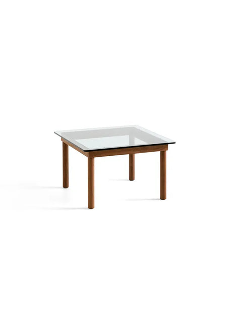 Kofi Couchtisch 60x60 von HAY - Klarglas / Wasserbasiert lackiertes Walnussholz - Jacobsen Plus