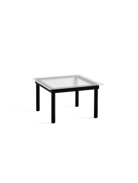 Kofi Couchtisch 60x60 von HAY - Klares Glas mit Reeddekor / Schwarze, wasserlackierte Eiche - Jacobsen Plus
