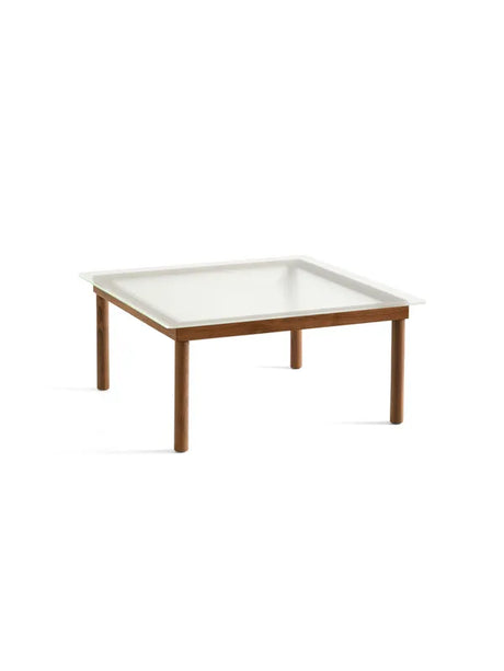 Kofi Couchtisch 80x80 von HAY - Klares Glas mit Reeddekor / Wasserbasiert lackiertes Walnussholz - Jacobsen Plus