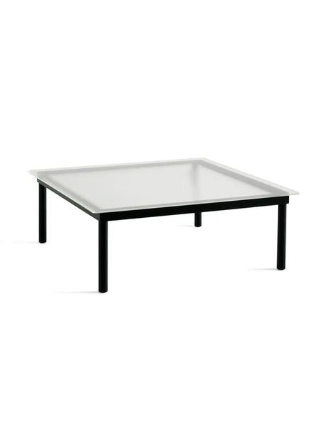 Kofi Sofabord 100x100 fra Hay - Clear reeded glass / Black water-based lacquered oak - Jacobsen Plus