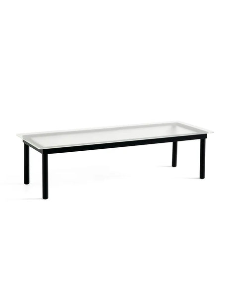 Kofi Sofabord 140x50 von HAY - Klares Glas mit Reeddekor / Schwarze, wasserlackierte Eiche - Jacobsen Plus