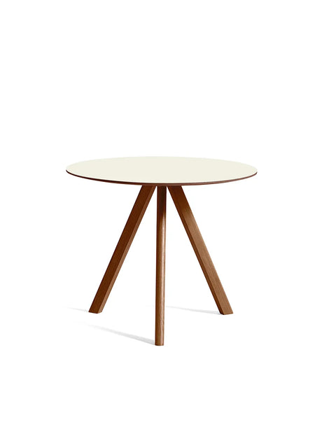 Copenhague CPH20 Bord, Ø90 cm fra Hay - Lakeret valnød / Off white linoleum - Jacobsen Plus