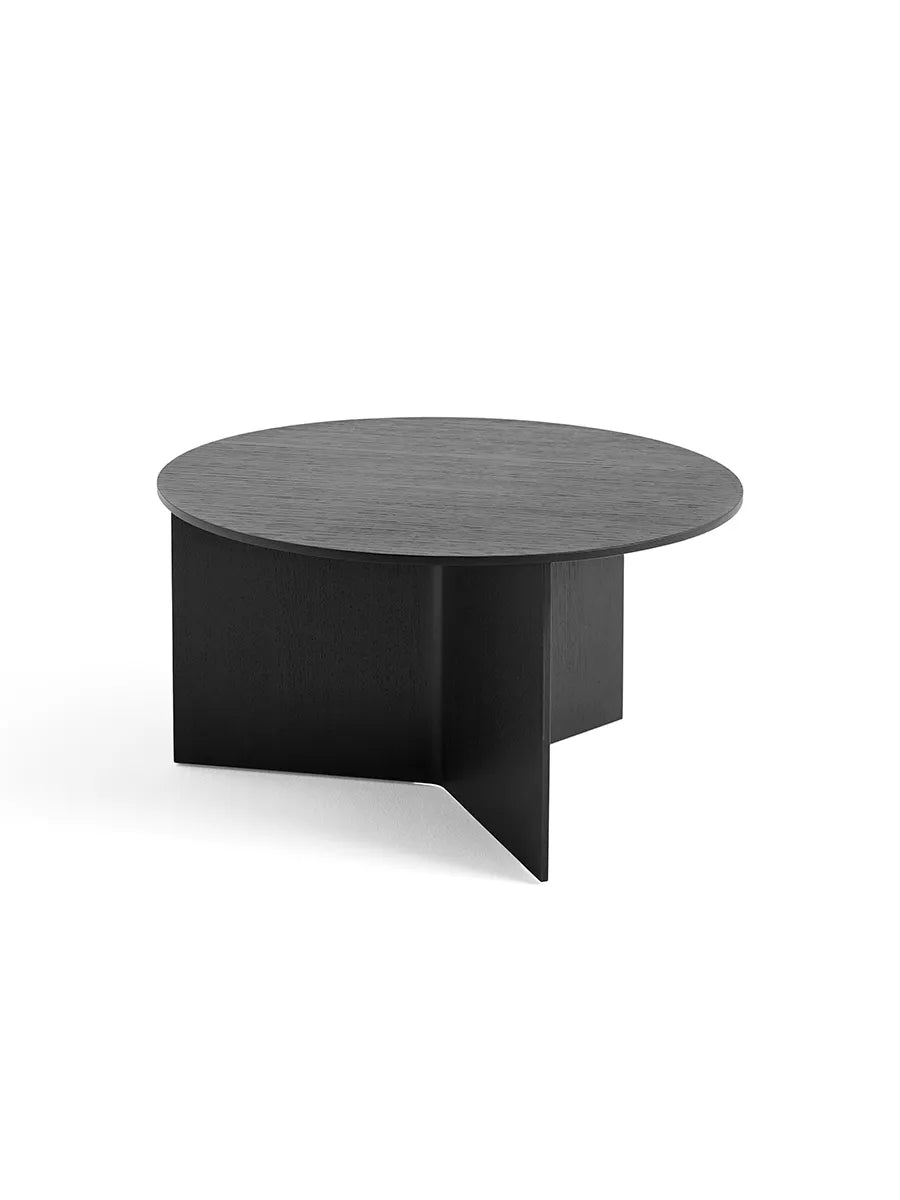 Slit borde i træ fra Hay - XL Round- Ø 65 x H 35,5 cm / Lakeret sort eg - Jacobsen Plus