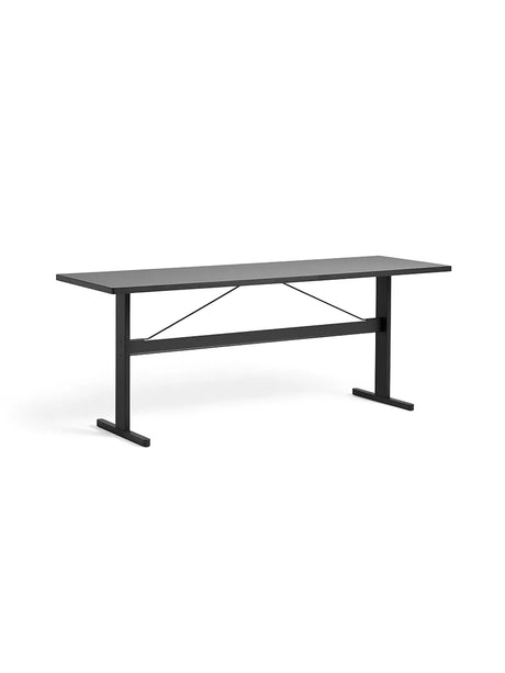 Passerelle High Table, L250 cm von Hay - Eiche mit tiefschwarzer, wasserbasierter Lackierung / Tiefschwarz / Eiche mit Lackierung auf Wasserbasis in Tinten-Schwarz - Jacobsen Plus