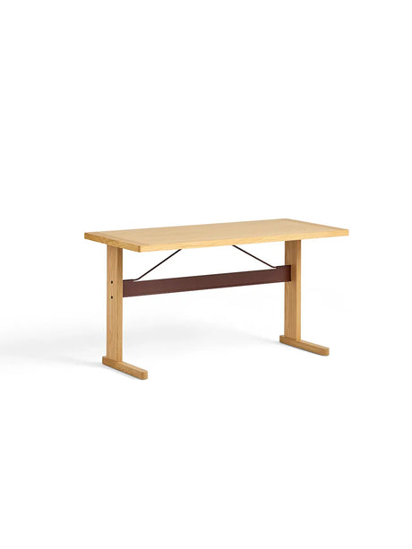 Passerelle Desk, L140 cm von Hay - Eichenholz mit wasserbasierter Lackierung / Burgunderrot / Eichenholz mit wasserbasierter Lackierung - Jacobsen Plus